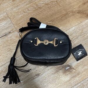 Beverly Hills Polo Club Black Crossbody with Gold Accent